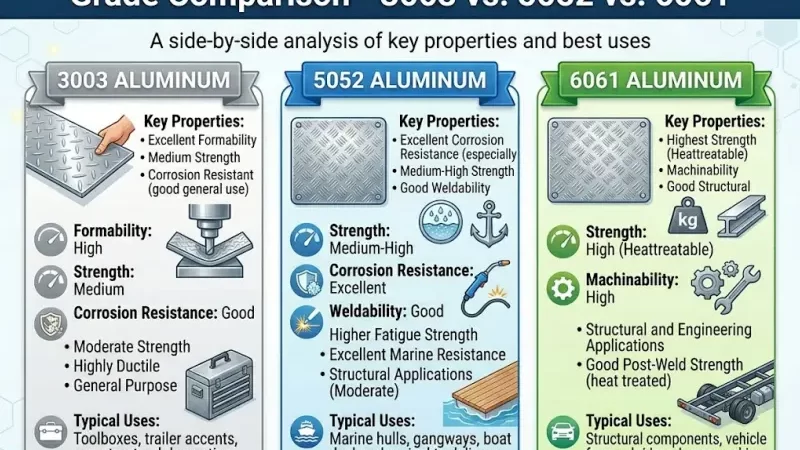 3003 vs. 5052 vs. 6061 aluminum tread plate