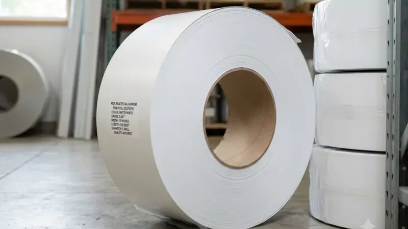 Aluminum trim coil for gutter