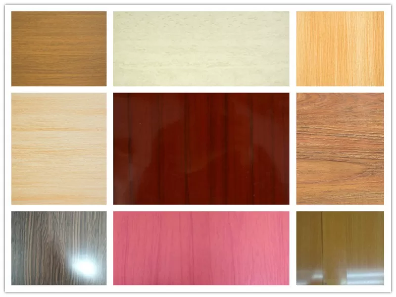 Wood grain color coated aluminum collection